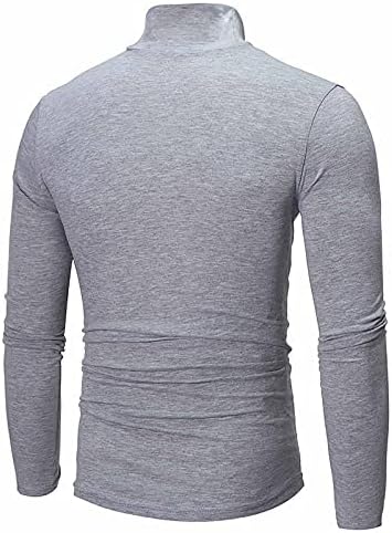 Машка машка тенок тенок тенок фит цврста база џемпер случајна долга ракав долна облека врвови машка пријатна маица за дишење