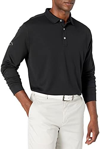 Callaway машки долг ракав солидна голф поло маица