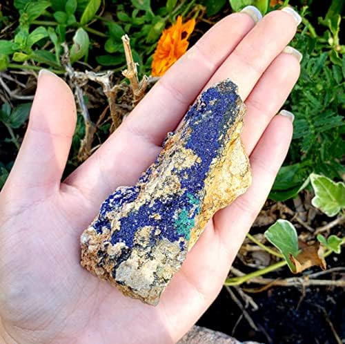 Азурит со метахит природен кристал метафизички скапоцен камен -камења суров груб слободен формиран чакра примерок 103