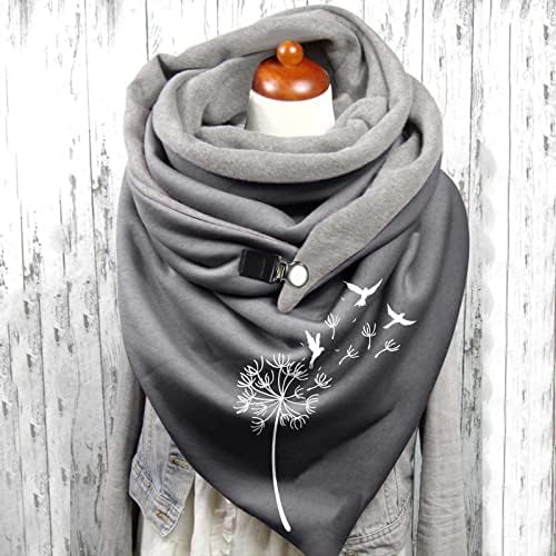 Печатење мулти -намена шамија мода шал ретро цвет, женски шал жени шал девојче девојче ладно време марами топло