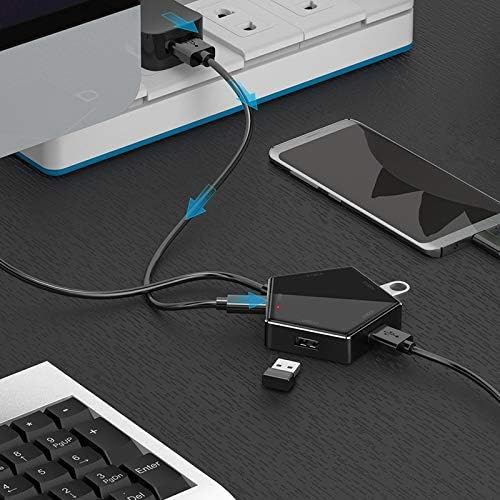 MBBJM USB Центар, Четири USB 3.0 Центар Со Микро Надворешна Моќ Дупка Со Голема Брзина Четири Порт Сплитер