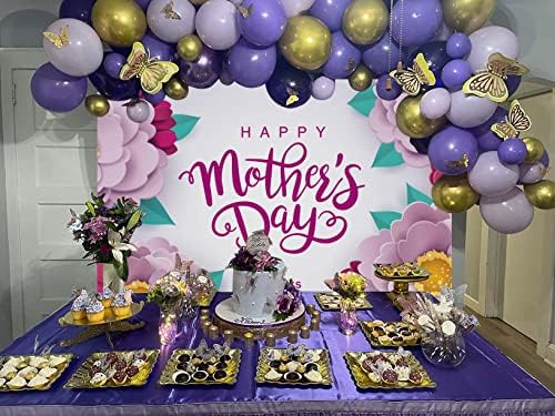 Среќен Ден На Мајката Позадина Виолетова Цветни Денот На Мајката Позадина За Фотографија Денот На Мајката Партија Украси Денот