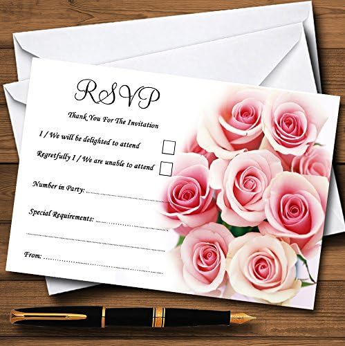 Меки Пастелни Розови Нежни Рози Персонализирани RSVP Картички