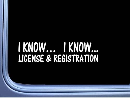 МАФ- Јас знам- знам- Регистрација на лиценца 8 инчи налепница декорална камион за автомобили Винил декларална налепница за автомобили