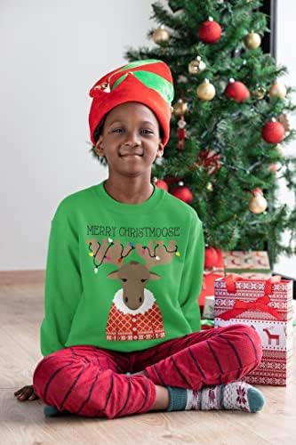 Animalивотински свет грди Божиќен џемпер за деца Младински празнични џемпери Божиќни пулвер симпатични џемпери, весела Кристос