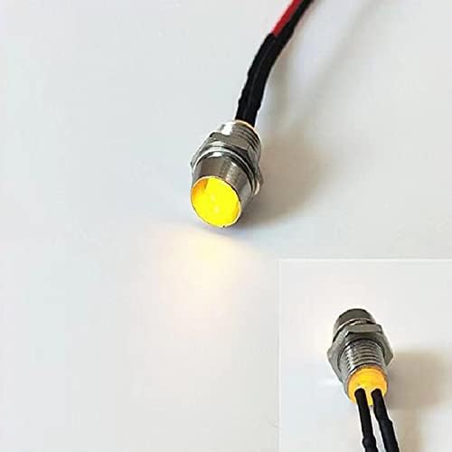 Jaizaiwj 6pcs LED индикатор сигнал 6мм 1/4 12 волти водоотпорен индикатор за светло светло светло на сигналот со ламба за сигнали