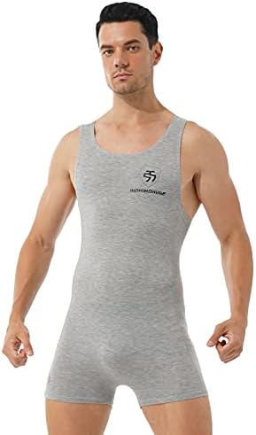 Acsuss mens undershirts леотард памук беспрекорен каросерија спортски фитнес сингл скок долна облека