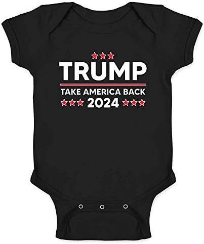 Поп нишки Доналд Трамп 2024 година, земи Америка назад Мага бебе дете дете Девојче момче маица