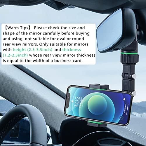 Maxlancer Rearview Ormror Tephel Shorter For Car, 360 ° CAR Rearview Mirror Bracket, прилагодливи монтирани телефони, мобилни