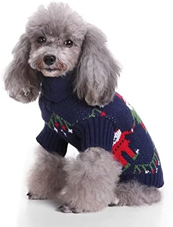 Божиќен снег човек џемпер за мали кучиња мачки памук рачно изработена ткаена кутре кошула зимска топла облека облека м