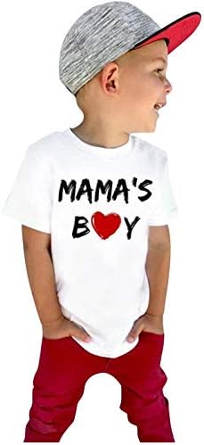 Моите 1 -ви мајки ден момче, печатено блузи со блузи, маичка со кратки ракави, кратки ракави врвови деца летна облека