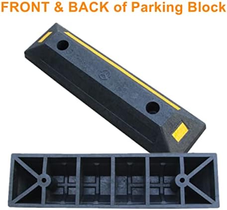 Deshitong 2 Пакет Паркинг Блокови, Тешки Гумени Тротоарот Паркинг Со Жолта Рефективен Лента, Паркинг Затворач За Автомобил,