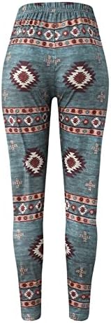 XXBR женски хеланки хеланки меки четкани Божиќни глуждови панталони Етнички графички печатени јога панталони погодни за подигање