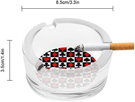 Покер модерна тркалезна стаклена фиока за пепел преносни декоративни цигари цигари држач за пепел за внатрешна канцеларија