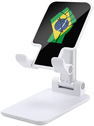 Бразилско знаме отпорен на мобилен телефон штанд за биро за преклопување на висината на држачот на телефонот прилагодлив цврст