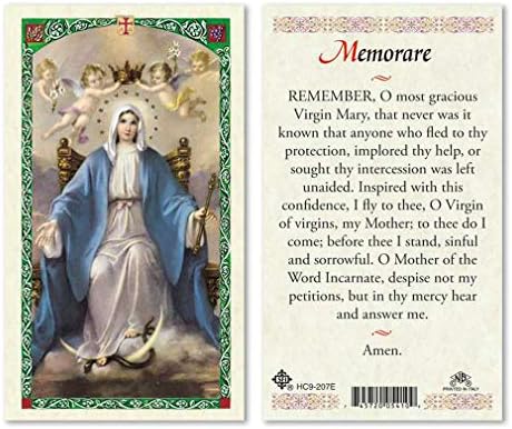 Меморија Запомнете ги ламинираните молитвени картички на Дева Марија - пакет од 25-