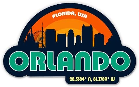 Squiddy Orlando Florida City Skyline - декларација за налепница винил за телефон, лаптоп, шише со вода