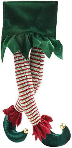 Houwsbaby плишани елф нозе за украси за елки, полнети нозе заглавени во дрво за домашни забави со камин украси, зелени, 20 ''