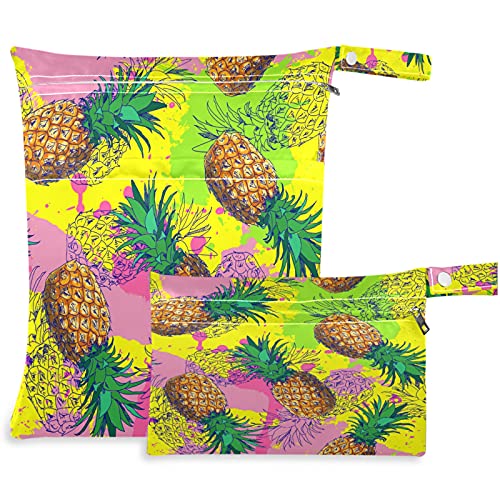 Визионен ананас и прскање во боја 3 2 парчиња влажна торба со патенти џебови што може да се пеат за еднократно пространа торба