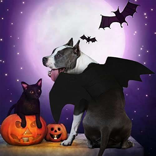 Костум за кучиња Brocarp Dog Bat, Ноќта на вештерките миленичиња костуми кучиња лилјаци крилја, костум мачки кучиња костум забава