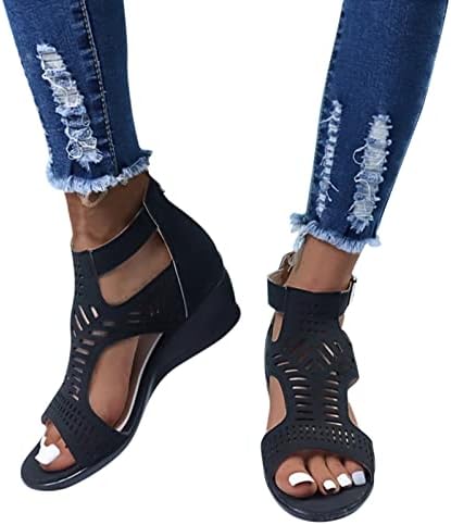 Archенски поддршка на сандали женски дами клинови за жени пети каузални чевли надвор од сандали шупливи модни сандали женски
