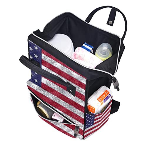 Гроздобер Торбички За Пелени Со Американско Знаме Ранец За Мумии Торба За Пелени Со Голем Капацитет За Нега На Бебиња