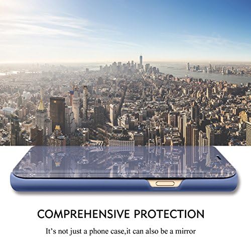 Компатибилен Со Samsung Galaxy Note 8 Флип Кожен Капак Проѕирен S-View Огледало Отпорен На Удари Капак Со Штанд Против Гребење