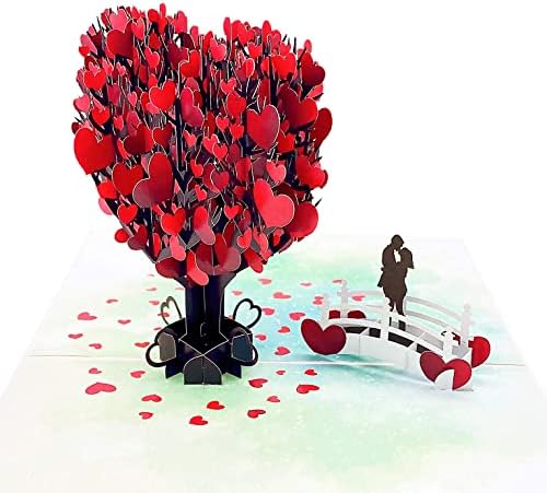 Лииф Љубов Дрво Двојка Денот НА Вљубените 3Д Поздрав Скокачка Картичка, Среќна Годишнина, Свадба, Денот На Мајката, Ангажман,