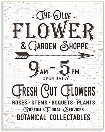 СТУПЕЛ ИНДУСТРИИ Стариот Цвет и градинарска продавница знак wallидна плакета, 10 x 15, мулти-боја