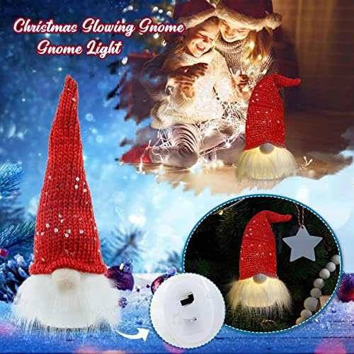 Божиќни украси Mllkcao Божиќни блескави гноми плишани трпезариски подарок за роденден за семејни колима дрвја за празници за