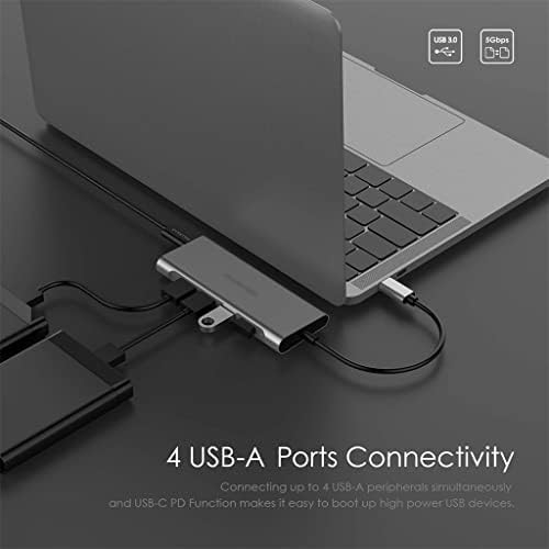 LXXSH USB C Hub Тип C АДАПТЕР 4K 60Hz PD USB 3.0 Тип C Адаптер За Полнење За Про Воздух Тип-C Адаптер