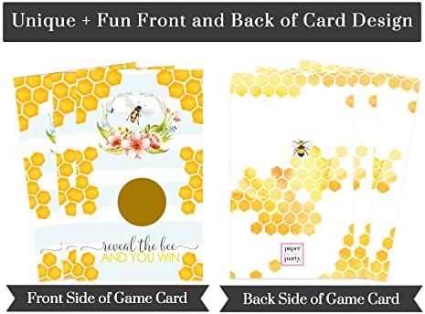 Хартија умен партиски bumblebee гребење на картички за игри Мама до пчела Пол ИЗВЕШТАЈ - билети за томбола за тушеви - рустикални