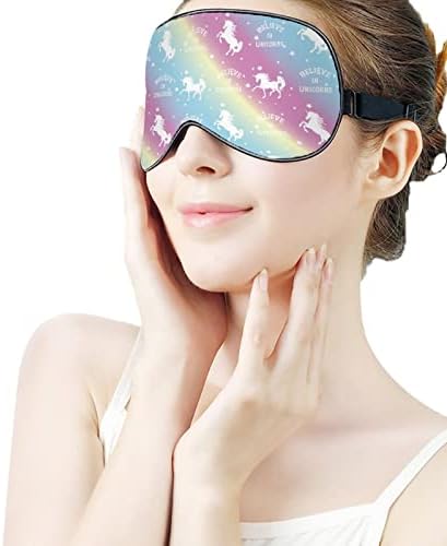 Магија Еднорог Со Ѕвезда Маска За Очи Спиење Врзани Очи Со Прилагодливи Блокови За Ремени Светло Заслепувач За Патување Спиење