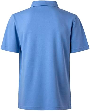 Машка маичка со кратки ракави со кратки ракави со машка маица дизајнирана пика тенок фит голф кошула со двојни џебови
