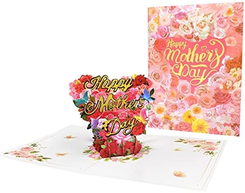 Честитка за честитки за мајки за Денот на мајките, картичка за ден на мајки за мајка, сопруга, тетка, некој, со плик и ознака