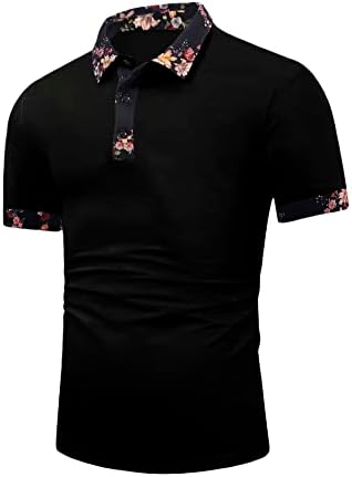 Копче за цвеќиња за цвеќиња на мажите во Wdirara Предна маичка со кратки ракави со кратки ракави, врвна маица