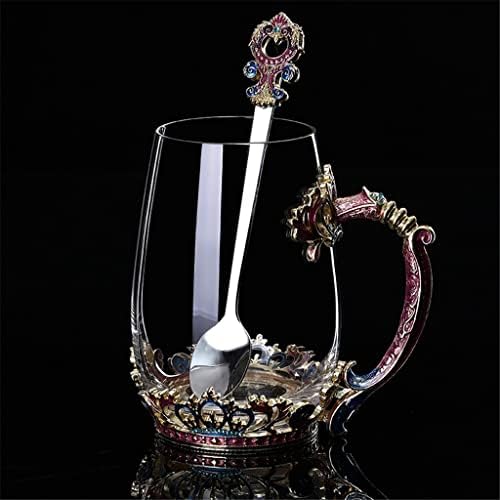 ZLXDP Европски стил емајл чаша и котел постави кафе чаша домашна топлина отпорен на кристално стакло чај чај подароци подароци