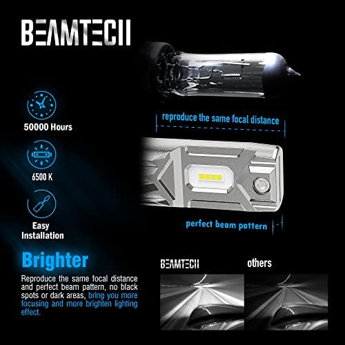 BEAMTECH H7 LED Светилки, 6000LM 6500K Ксенон Бела 1: 1 Мини Големина Приклучок И Игра Не Е Потребен Адаптер, Исклучително Светла