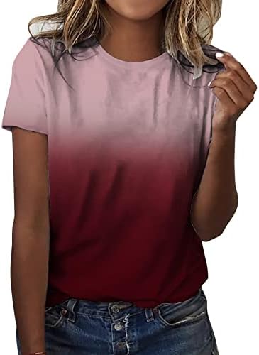Adpan женски дневно лето печатење o врат резервоарот врвови со кратки ракави кошули за тренингот случајни лабави маички лабави