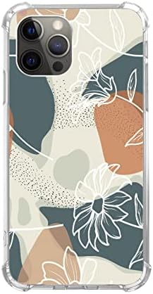 Бохо Апстрактно Куќиште За Цвеќе Компатибилно Со iPhone 12 Pro Max, Минималистичка Caseетска Футрола За Растенија за iPhone