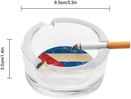 Ретро куба знаме стакло од пепел во тркалење цигари од држач за фиока за внатрешни работи за внатрешна декорација на затворен